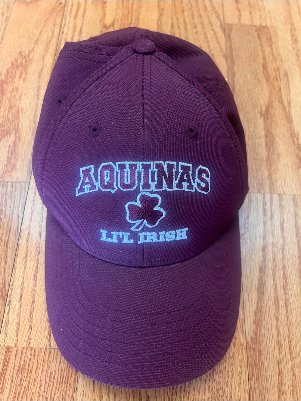 Sport-Tek Maroon Kids Baseball Cap with White Embroidery